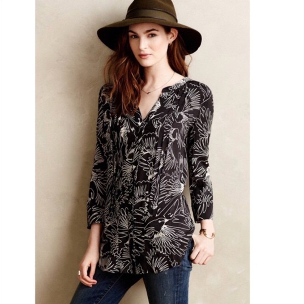 Anthropologie patterned blouse by Maeve
